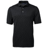 Cutter & Buck Men's Black Exp Pique Tile Print Recycled Polo