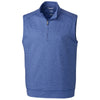 Cutter & Buck Men's Tour Blue Heather Shoreline Half Zip Vest