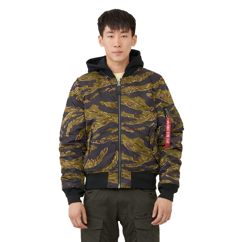 Alpha Industries Men's Tiger Camo MA-1 Natus Flight Jacket