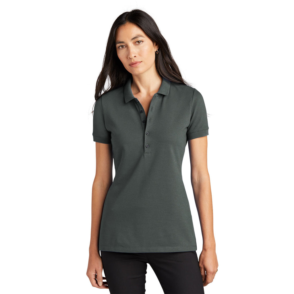 Mercer+Mettle Women's Anchor Grey Stretch Heavyweight Pique Polo