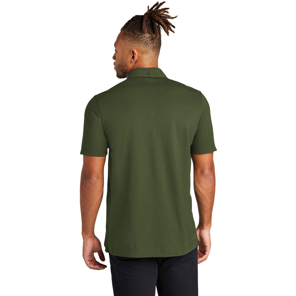 Mercer+Mettle Men's Townsend Green Stretch Pique Full-Button Polo