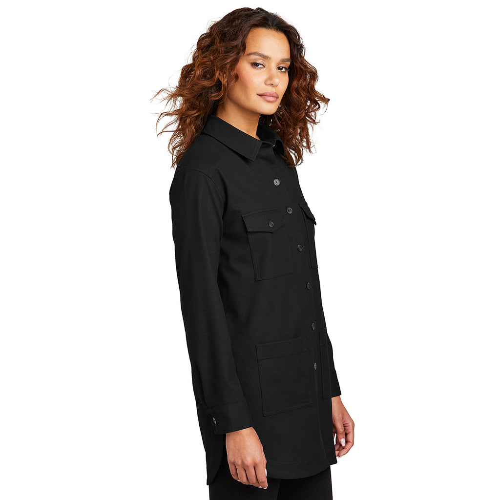 Mercer+Mettle Women's Deep Black Long Sleeve Twill Overshirt