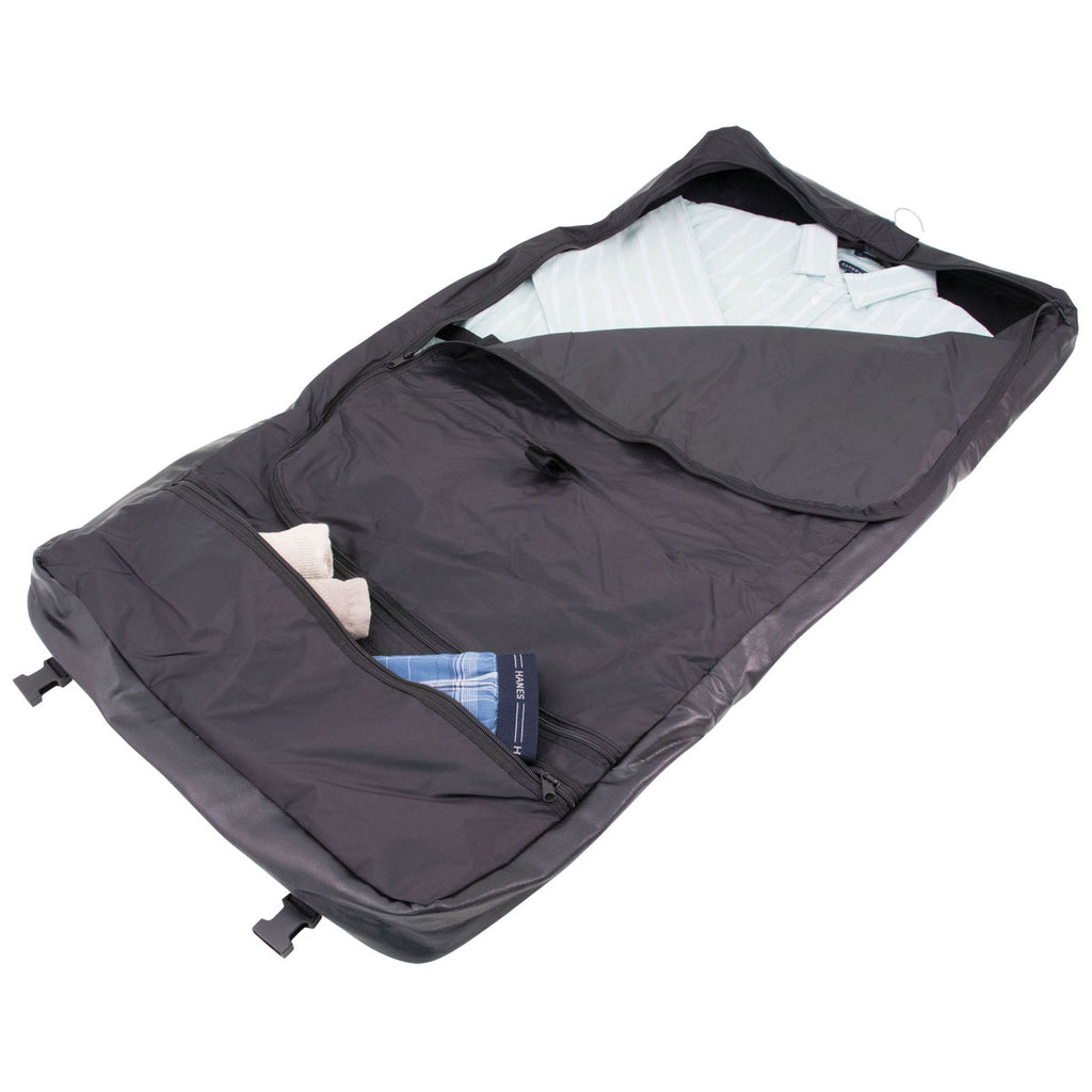 Mercury Luggage Black Faux Leather Tri-Fold Garment Bag