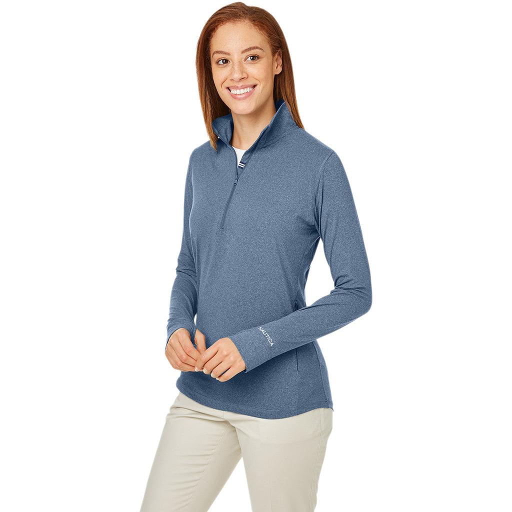 Nautica Women's Faded Navy Saltwater Quarter-Zip Pullover