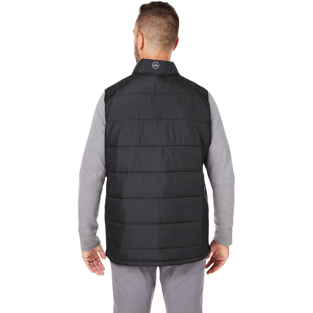 Nautica Men's Black/Black Heather Harbor Puffer Vest