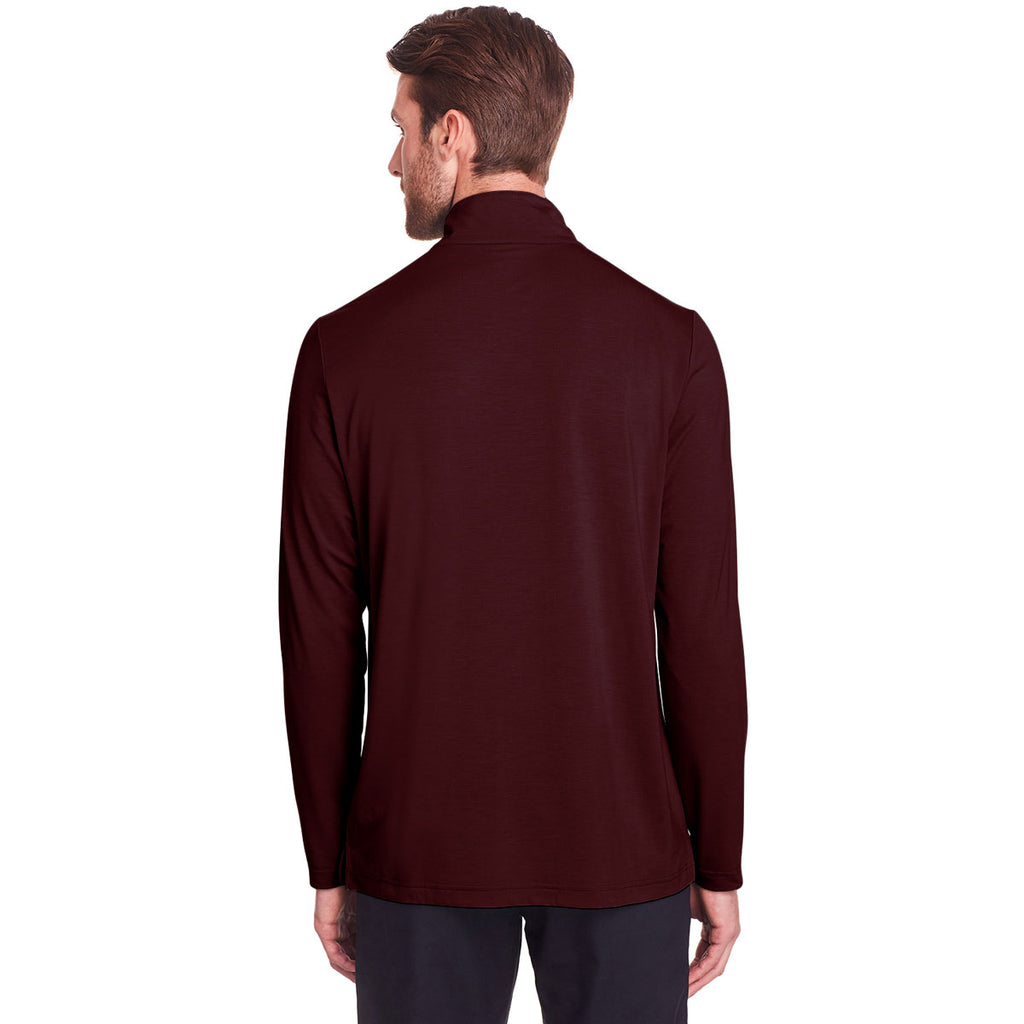 North End Men's Burgundy Jaq Snap-Up Stretch Performance Pullover