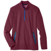 North End Men's Burgundy/Olympic Blue Quest Stretch Quarter-Zip