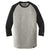 New Era Men's Black/Rainstorm Grey Heather Heritage Blend 3/4 Sleeve Baseball Raglan Tee