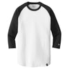 New Era Men's Black/White Heritage Blend 3/4 Sleeve Baseball Raglan Tee