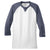 New Era Men's True Navy Heather/White Sueded Cotton 3/4-Sleeve Baseball Raglan Tee