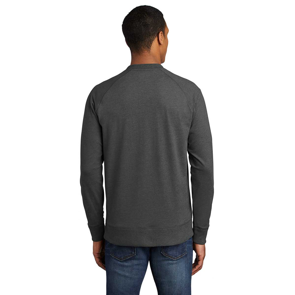 New Era Men's Black Heather Sueded Cotton Blend Quarter Zip Pullover