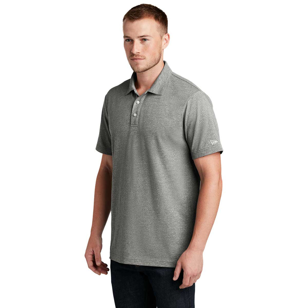 New Era Men's Shadow Grey Twist Slub Polo