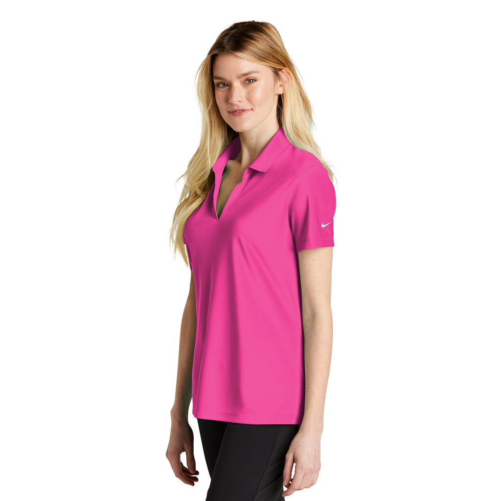 Nike Women's Vivid Pink Dri-FIT Micro Pique 2.0 Polo