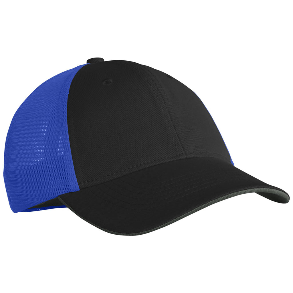 Nike Black/Game Royal Stretch-to-Fit Mesh Back Cap