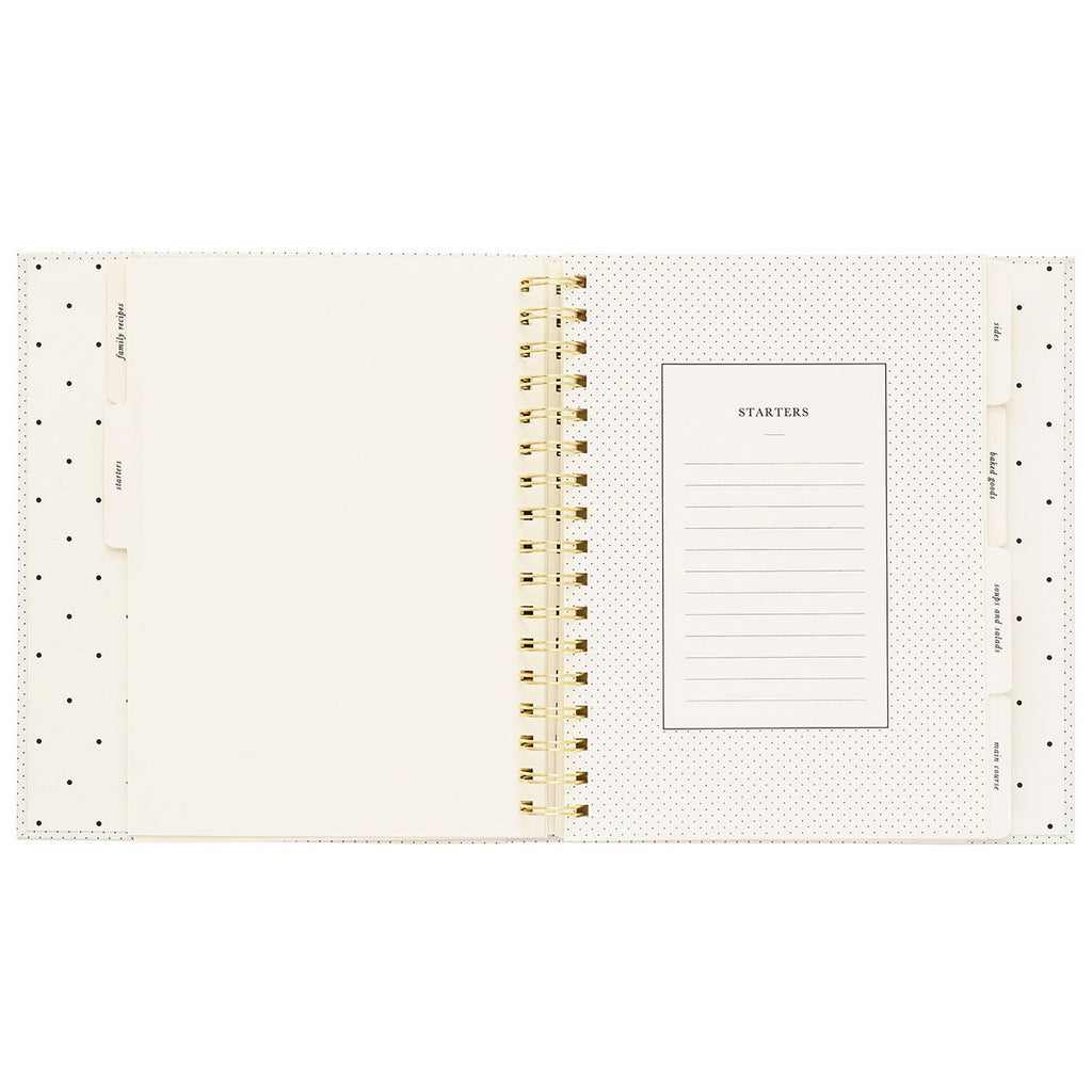 Sugar Paper Off White and Black Dot Recipe Book