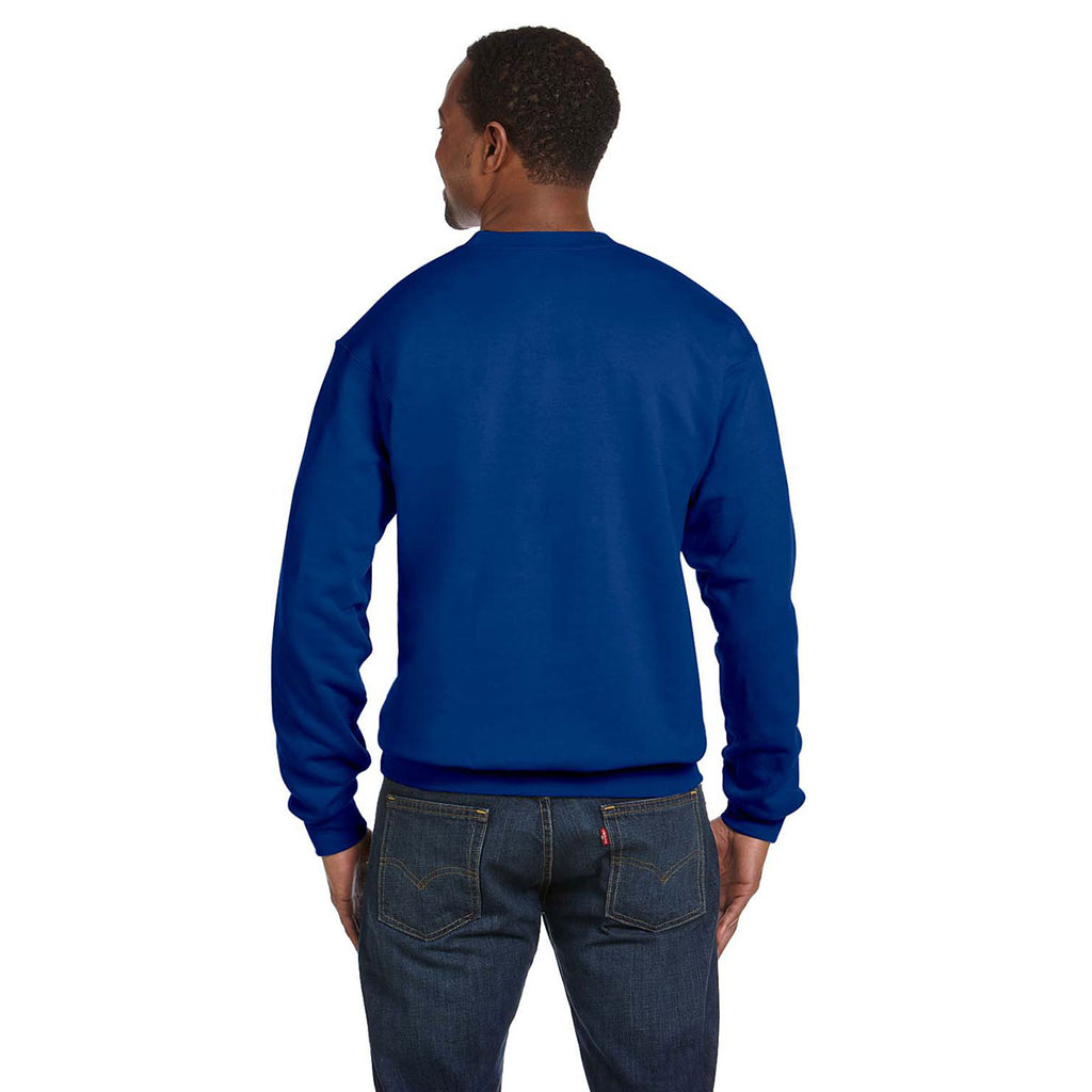 Hanes Unisex Deep Royal 7.8 oz. EcoSmart 50/50 Fleece Crew