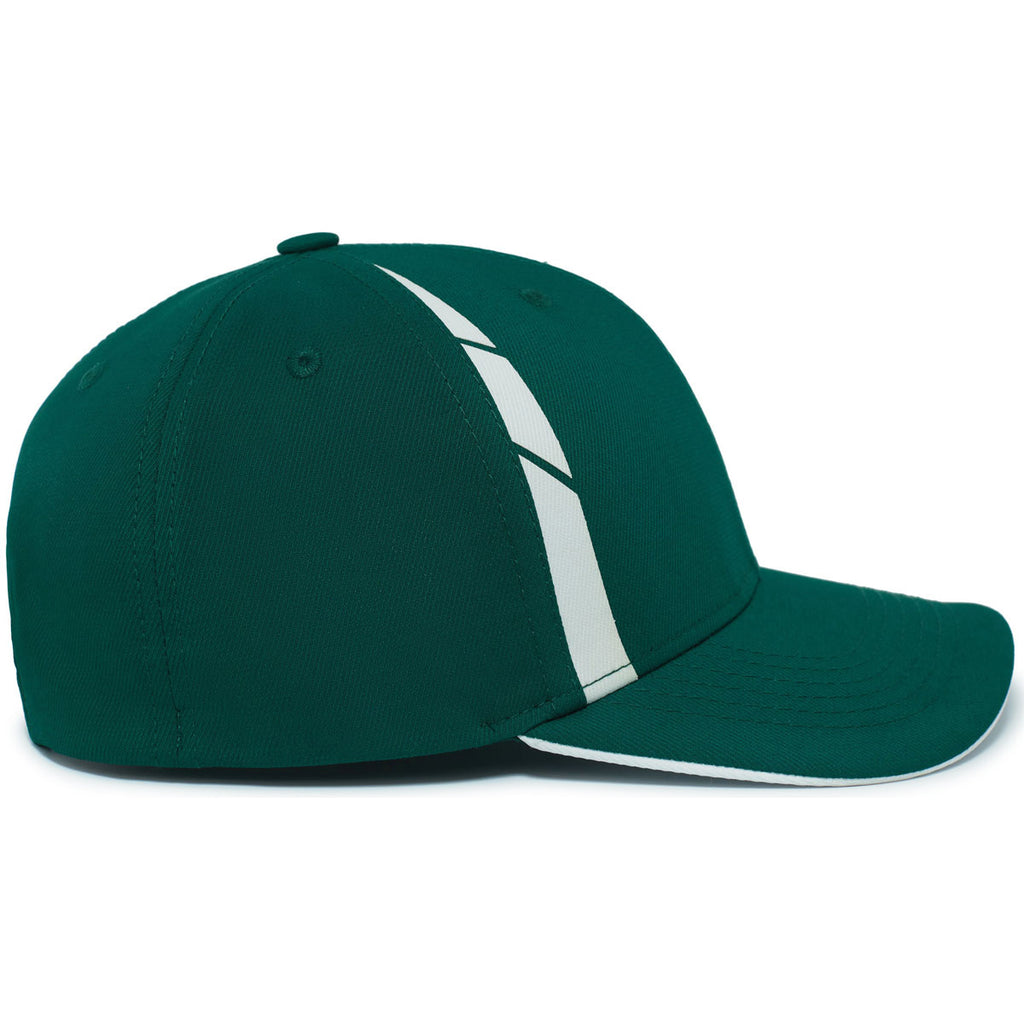 Pacific Headwear Dark Green/White Coolcore Sildline Snapback Cap