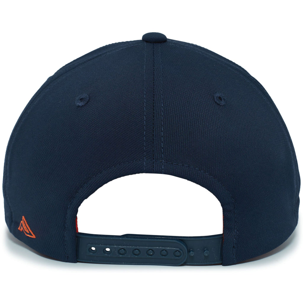 Pacific Headwear Navy/Orange Coolcore Sildline Snapback Cap