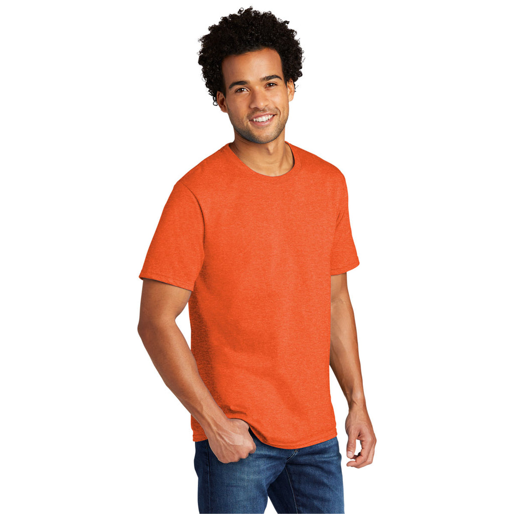 Port & Company Men's Deep Orange Heather Tri-Blend Tee