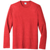 Port & Company Men's Bright Red Heather Long Sleeve Fan Favorite Blend Tee