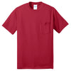 Port & Company Men's Red Tall Core Blend Pocket Tee