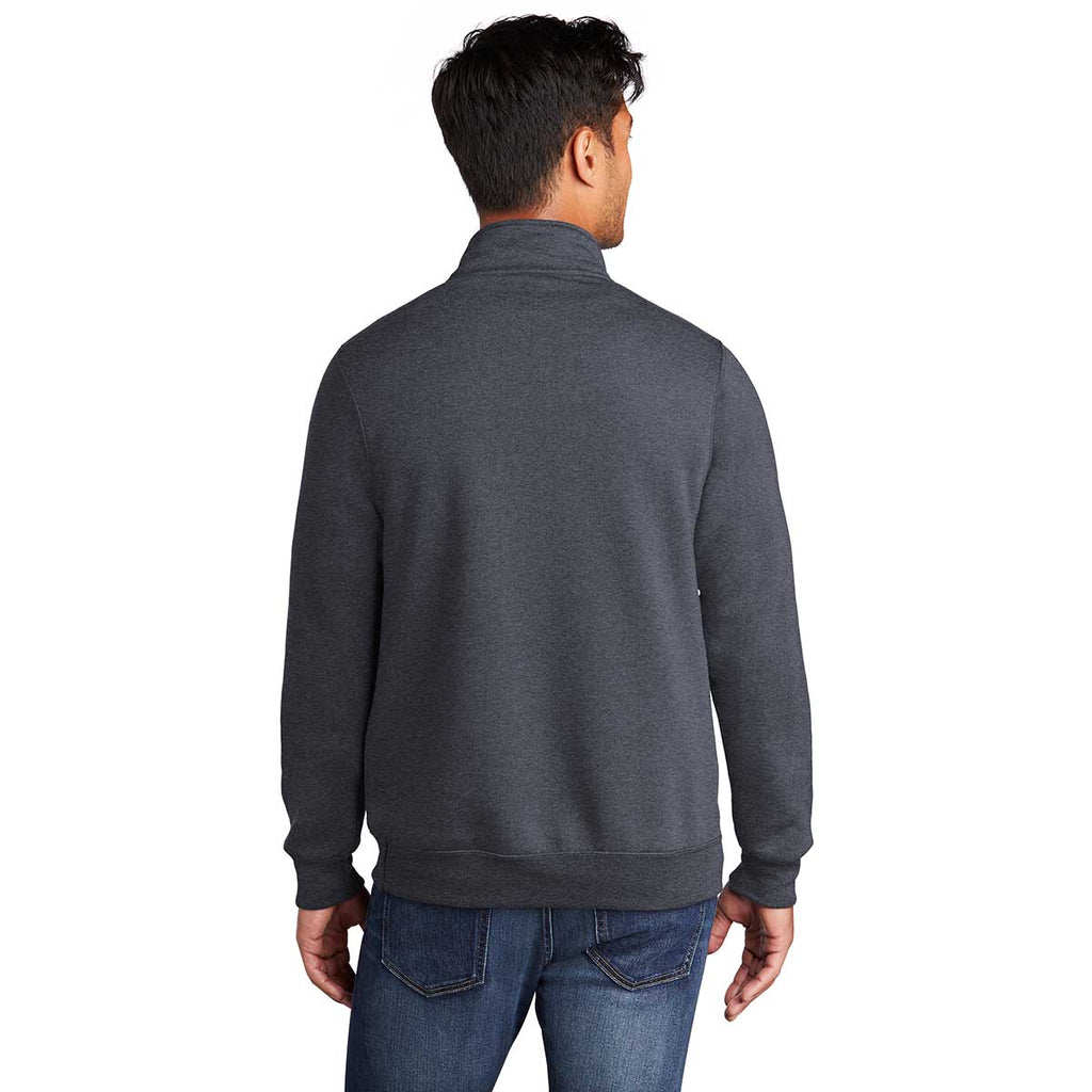 Port & Company Men's Heather Navy Core Fleece 1/4 Zip Pullover Sweatshirt