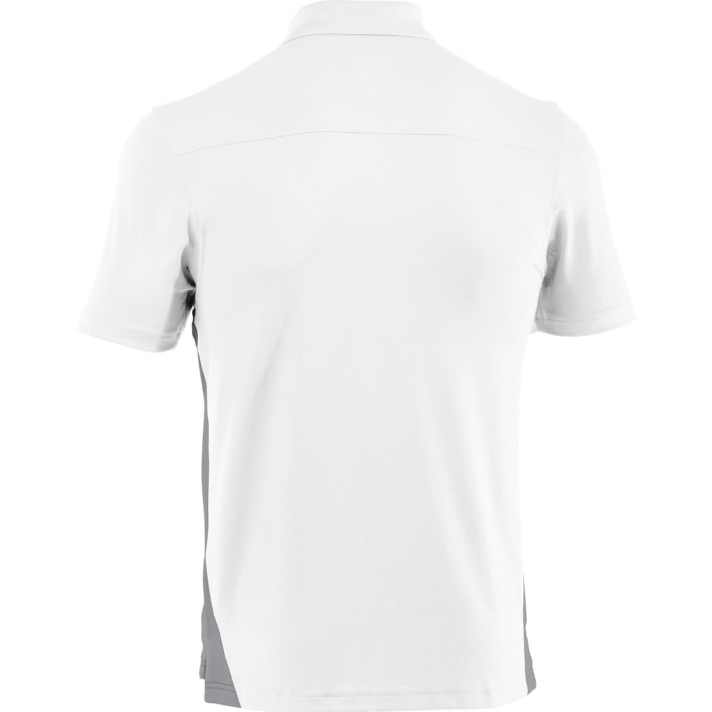 Under Armour Men's White/Graphite Colorblock Polo