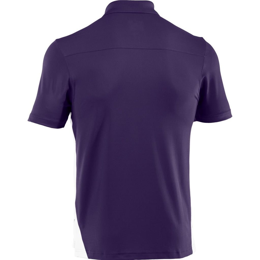 Under Armour Men's Purple/White Colorblock Polo