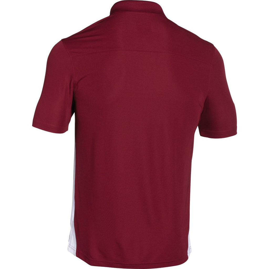 Under Armour Men's Cardinal/White Colorblock Polo