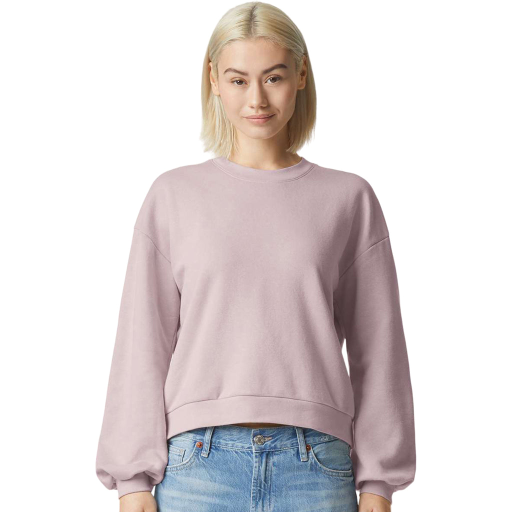 American Apparel Women's Blush ReFlex Fleece Crewneck Sweatshirt