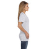 Hanes Women's Ash 4.5 oz. 100% Ringspun Cotton nano-T V-Neck T-Shirt