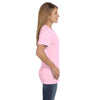 Hanes Women's Pale Pink 4.5 oz. 100% Ringspun Cotton nano-T V-Neck T-Shirt