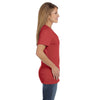 Hanes Women's Vintage Red 4.5 oz. 100% Ringspun Cotton nano-T V-Neck T-Shirt