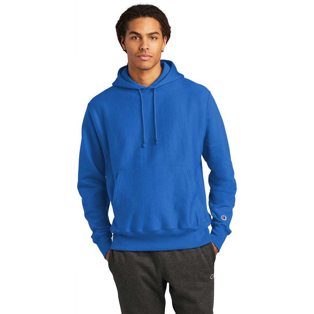 Champion Men's Athletic Royal Reverse Weave Hooded Sweatshirt