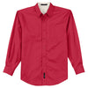 Port Authority Men's Red/Light Stone Tall Long Sleeve Easy Care Shirt