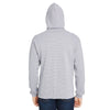 Fruit of the Loom Men's Grey Stripe 7.2 oz. SofSpun Striped Hooded Sweatshirt