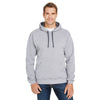 Fruit of the Loom Men's Grey Stripe 7.2 oz. SofSpun Striped Hooded Sweatshirt