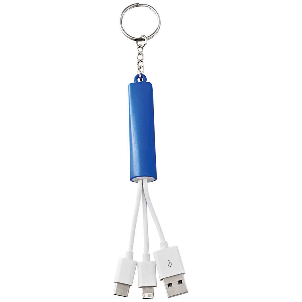 Bullet Royal Blue Route Light Up Logo 3-in-1 Cable