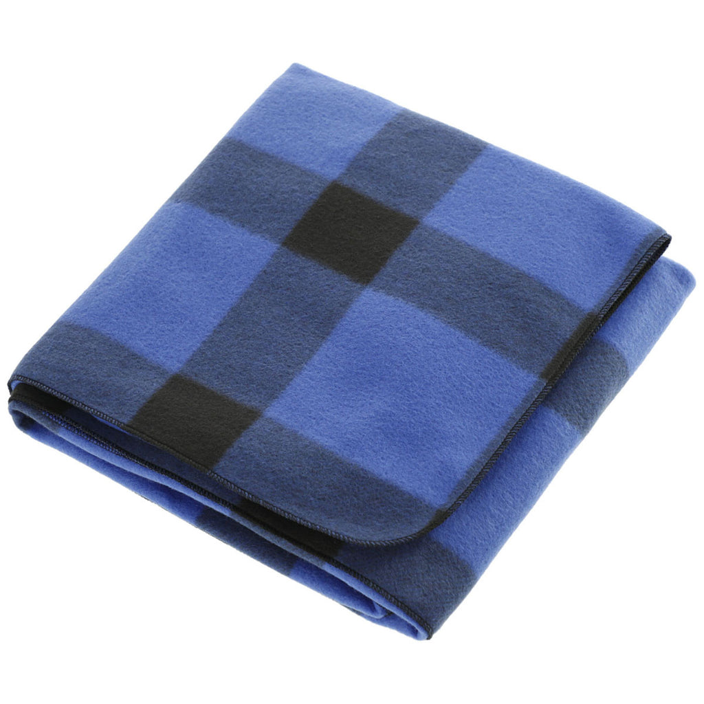 Bullet Blue/Black Buffalo Plaid Fleece Blanket