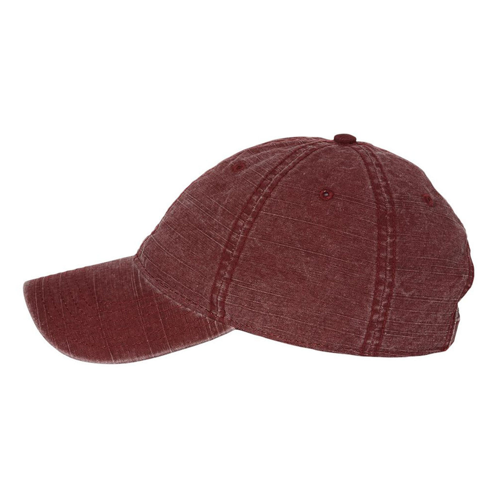 Sportsman Maroon Slub Fabric Dad Cap