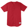 Sport-Tek Men's True Red PosiCharge Tough Mesh Full-Button Jersey