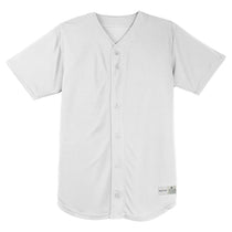 Sport-Tek Men's White PosiCharge Tough Mesh Full-Button Jersey