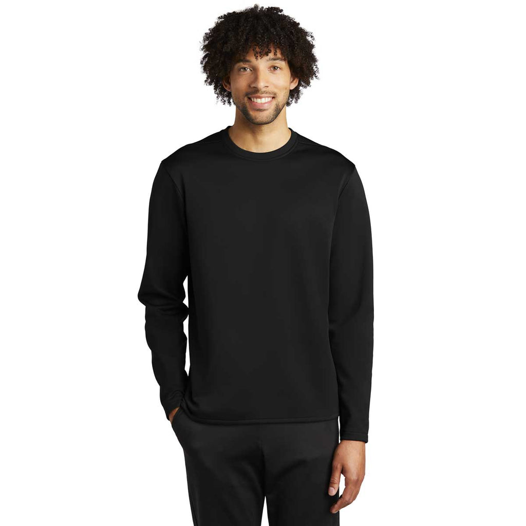 Sport-Tek Men's Black Sport-Wick Fleece Pullover Crew