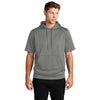 Sport-Tek Men's Dark Smoke Grey Sport-Wick Fleece Short Sleeve Pullover Hoodie