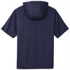 Sport-Tek Men's Navy Sport-Wick Fleece Short Sleeve Pullover Hoodie