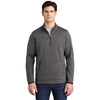 Sport-Tek Men's Dark Grey Heather Triumph Quarter Zip Pullover