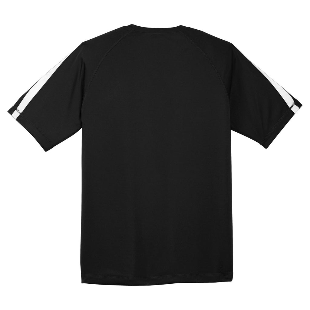 Sport-Tek Men's Black/White Colorblock PosiCharge Competitor Tee