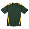 Sport-Tek Men's Forest Green/Gold Colorblock PosiCharge Competitor Tee