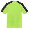 Sport-Tek Men's Lime Shock/ Black PosiCharge Competitor Sleeve-Blocked Tee