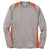 Sport-Tek Men's Vintage Heather/ Deep Orange Long Sleeve Heather Colorblock Contender Tee